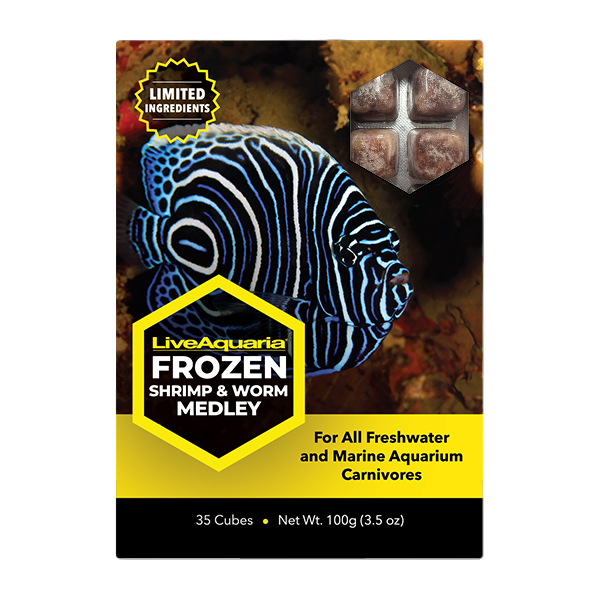 LiveAquaria® Frozen Shrimp & Worm Medley - 3.5 oz Cubes